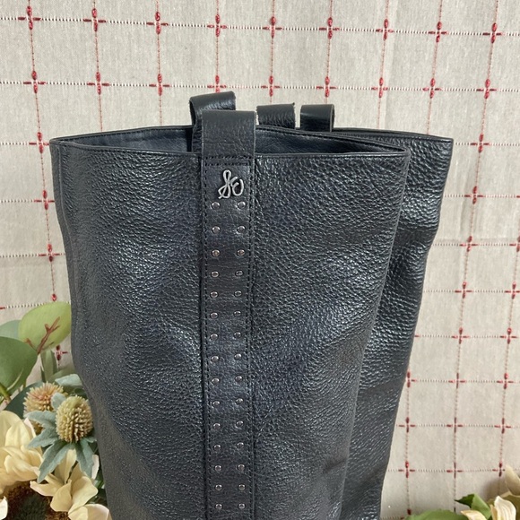 💐HP💐 Sam Edelman Prina Studded Soft Black Leather Knee High Riding Boots 6.5 - Picture 3 of 11